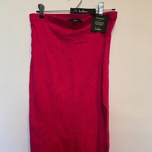 Lulus hot pink ribbed mini split side skirt, new with tags